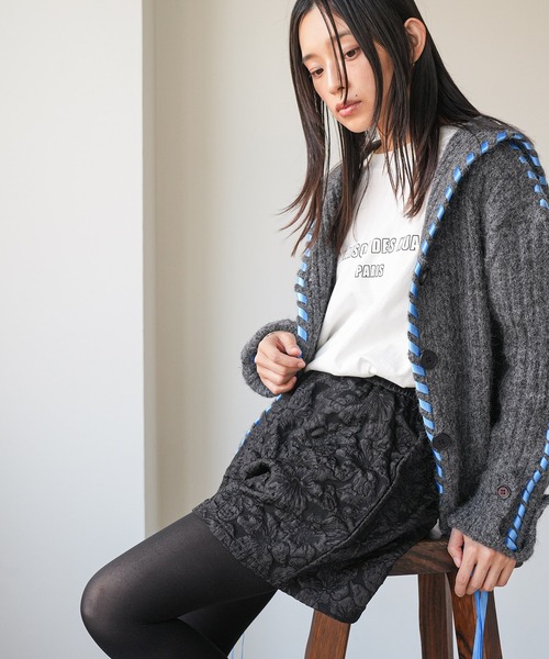 mili an deni(ミリアンデニ)の「フラワージャガードショートパンツ(その他パンツ・レディース・アッシュグレー/ブラック・M)」の12枚目の写真