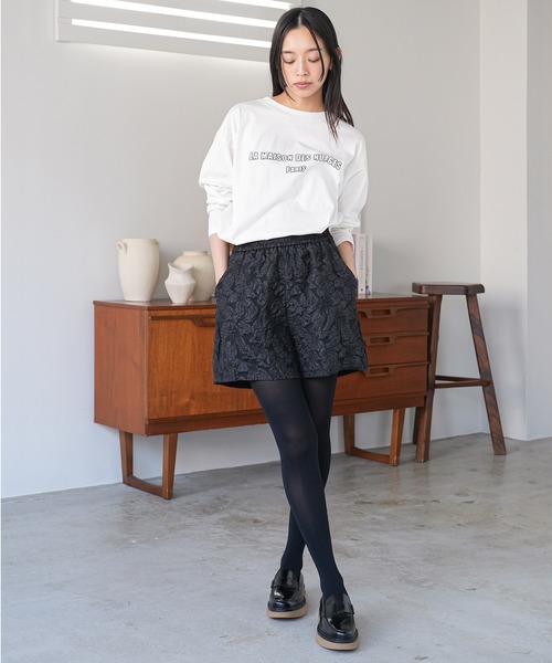 mili an deni(ミリアンデニ)の「フラワージャガードショートパンツ(その他パンツ・レディース・アッシュグレー/ブラック・M)」の15枚目の写真