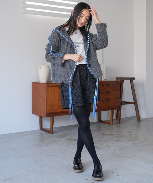mili an deni(ミリアンデニ)の「フラワージャガードショートパンツ(その他パンツ・レディース・アッシュグレー/ブラック・M)」の16枚目の写真