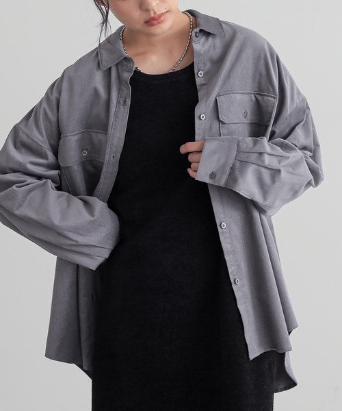 for/c(フォーシー)の「コーデュロイシャツ【サスティナブル】(シャツ/ブラウス・レディース・アイボリー/チャコール/ブラウン・M/L)」の10枚目の写真