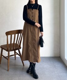 Iラインキャミワンピース×インナーニットプルオーバー