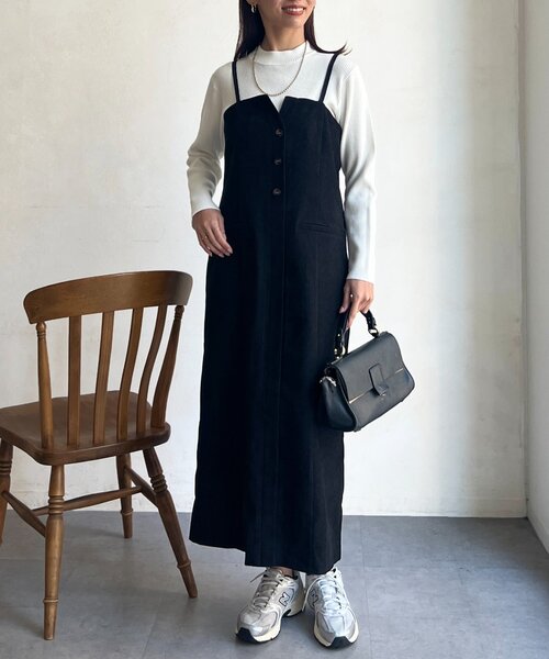Chez toi（シェトワ）の「Iラインキャミワンピース×インナーニットプルオーバー（ワンピース・レディース・ブラック/グレー/キャメル・FREE）」の11枚目の写真