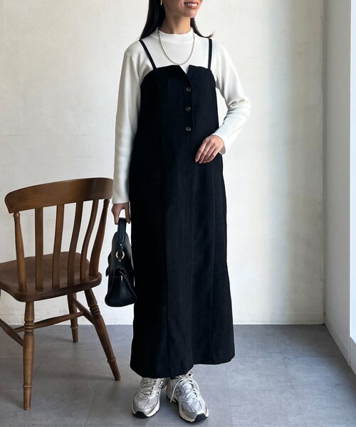 Chez toi（シェトワ）の「Iラインキャミワンピース×インナーニットプルオーバー（ワンピース・レディース・ブラック/グレー/キャメル・FREE）」の12枚目の写真