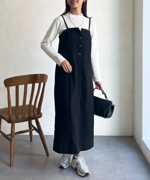 Chez toi（シェトワ）の「Iラインキャミワンピース×インナーニットプルオーバー（ワンピース・レディース・ブラック/グレー/キャメル・FREE）」の14枚目の写真
