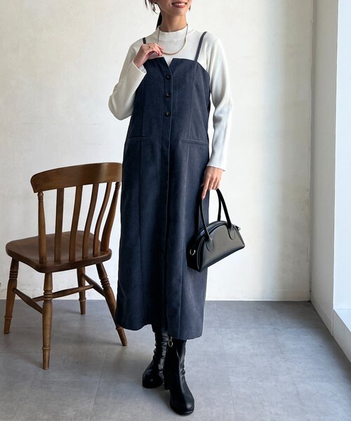 Chez toi（シェトワ）の「Iラインキャミワンピース×インナーニットプルオーバー（ワンピース・レディース・ブラック/グレー/キャメル・FREE）」の21枚目の写真