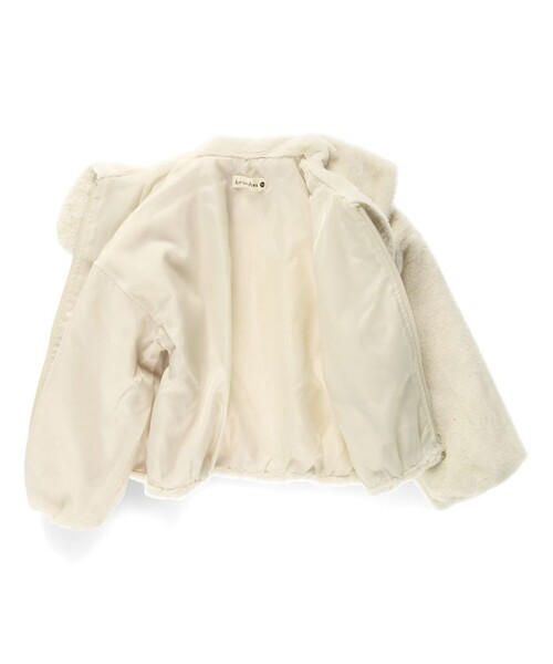 BRANSHES（ブランシェス）の「フェイクファージャケット（その他アウター・キッズ・ブラウン/アイボリー・140/130/100/120/110/150/90）」の4枚目の写真