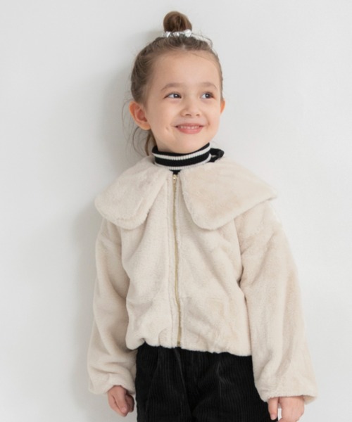 BRANSHES（ブランシェス）の「フェイクファージャケット（その他アウター・キッズ・ブラウン/アイボリー・140/130/100/120/110/150/90）」の2枚目の写真