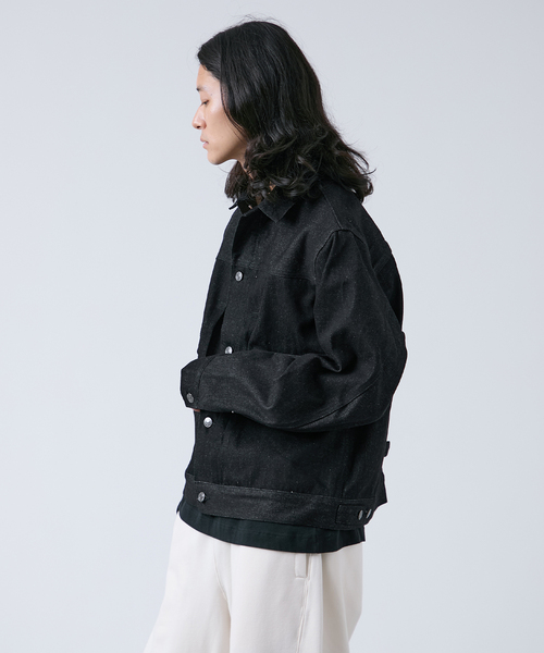 B.C STOCK（ベーセーストック）の「《追加3》12.5oz TYPE2 リジットデニムジャケット（デニムジャケット・メンズ・ネイビー/ブラック・MEDIUM/LARGE）」の5枚目の写真