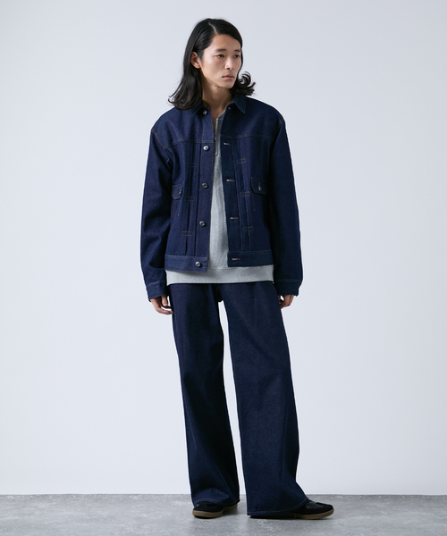 B.C STOCK（ベーセーストック）の「《追加3》12.5oz TYPE2 リジットデニムジャケット（デニムジャケット・メンズ・ネイビー/ブラック・MEDIUM/LARGE）」の7枚目の写真