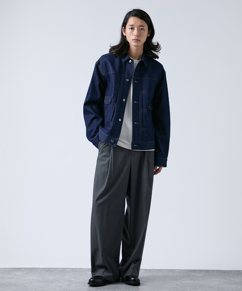 B.C STOCK（ベーセーストック）の「《追加3》12.5oz TYPE2 リジットデニムジャケット（デニムジャケット・メンズ・ネイビー/ブラック・MEDIUM/LARGE）」の8枚目の写真