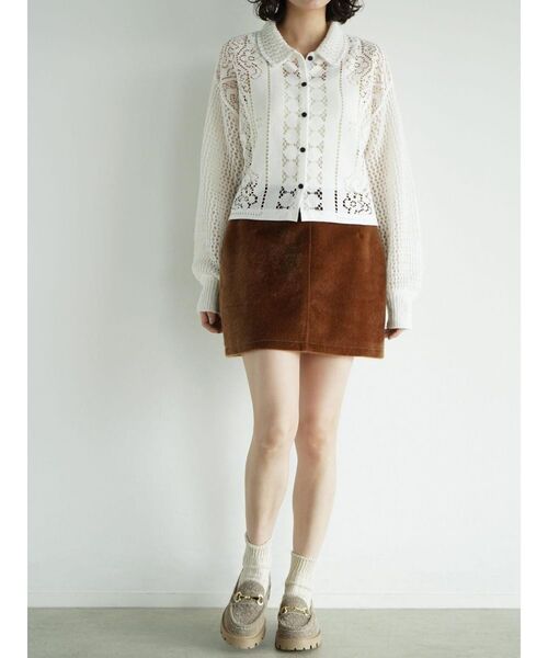 FIKA.(フィーカ)の「Faux fur mini skirt(スカート・レディース・キャメル/ダークブラウン・MEDIUM)」の6枚目の写真