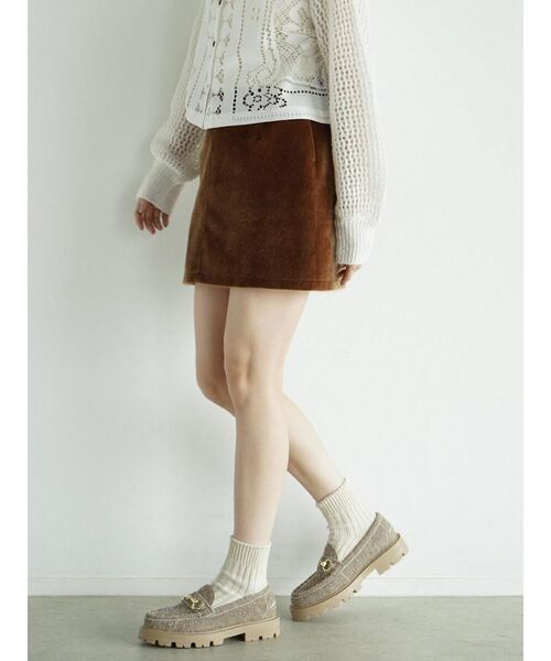 FIKA.(フィーカ)の「Faux fur mini skirt(スカート・レディース・キャメル/ダークブラウン・MEDIUM)」の9枚目の写真