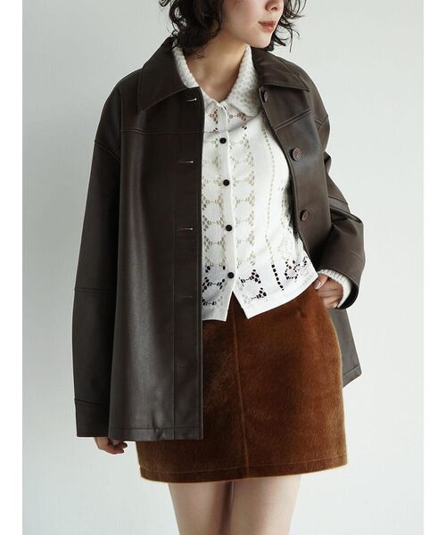 FIKA.(フィーカ)の「Faux fur mini skirt(スカート・レディース・キャメル/ダークブラウン・MEDIUM)」の1枚目の写真