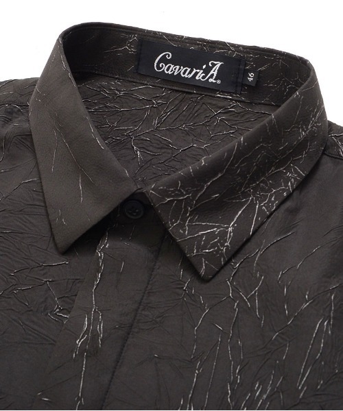 CavariA(キャバリア)の「『CavariA/キャバリア』シワ加工ジャガードシャツ(シャツ/ブラウス・メンズ・ブラック/ホワイト・L/M)」の13枚目の写真