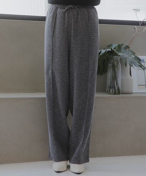 slattgir（スラットジール）の「高身長　ツイードリラックスワイドパンツ（トールサイズ）Essenave（その他パンツ・レディース・クリーム/ブラック系・TM/TL/TLL/T3L）」の19枚目の写真