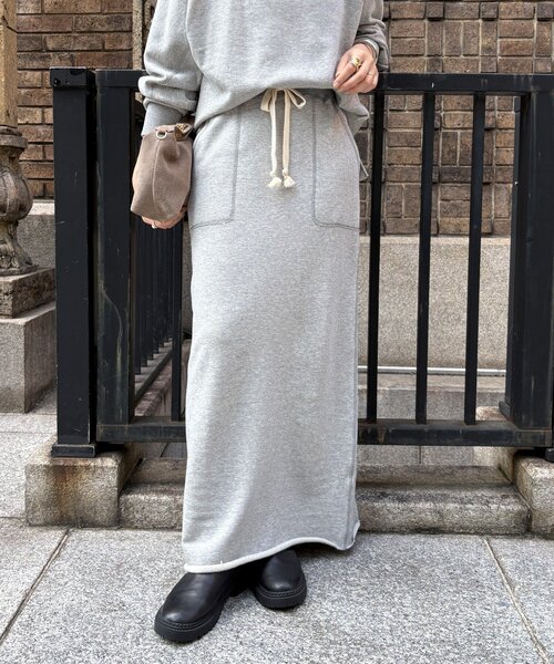 DouDou(ドゥドゥ)の「【インフルエンサーOKOCHI企画】裏毛タイトスカート(スカート・レディース・ブラウン/グレー・FREE/TM)」の7枚目の写真