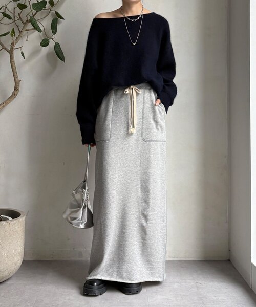 DouDou(ドゥドゥ)の「【インフルエンサーOKOCHI企画】裏毛タイトスカート(スカート・レディース・ブラウン/グレー・FREE/TM)」の8枚目の写真