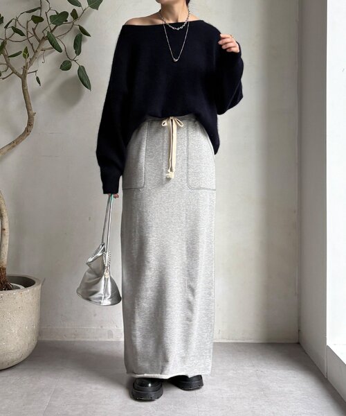 DouDou(ドゥドゥ)の「【インフルエンサーOKOCHI企画】裏毛タイトスカート(スカート・レディース・ブラウン/グレー・FREE/TM)」の9枚目の写真