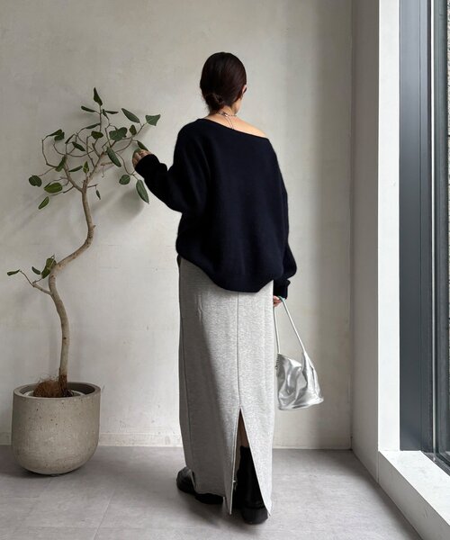 DouDou(ドゥドゥ)の「【インフルエンサーOKOCHI企画】裏毛タイトスカート(スカート・レディース・ブラウン/グレー・FREE/TM)」の10枚目の写真