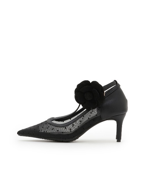 WILLSELECTION(ウィルセレクション)の「フラワーモチーフドットチュールパンプス(パンプス・レディース・オフホワイト/ブラック・MEDIUM/LARGE)」の5枚目の写真