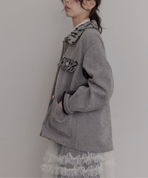 ベロアボンディング ハートボタンカバーオール（カバーオール）｜Eimee