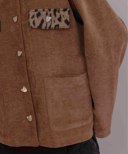 ベロアボンディング ハートボタンカバーオール（カバーオール）｜Eimee