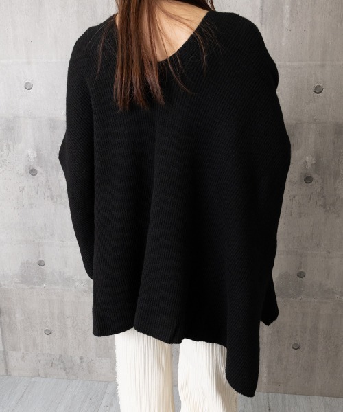 Miniministore(ミニミニストア)の「ニットショール ポンチョカーディガン秋冬(ニット/セーター・レディース・ブラック/グレー/ベージュ・FREE)」の19枚目の写真