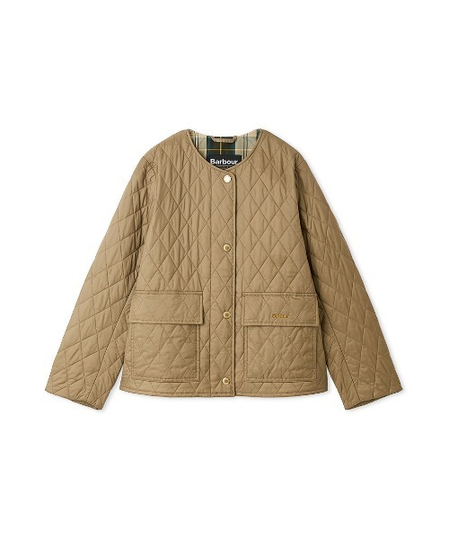 Barbour（バブアー）の「Paige ノーカラー キルティング ジャケット（レディース）（ノーカラージャケット・レディース・ブラウン/ブラック・SMALL/MEDIUM/LARGE）」の22枚目の写真