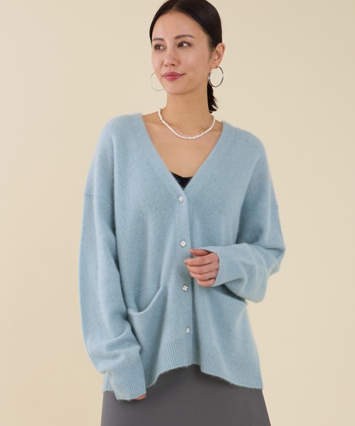 marmors（マルモア）の「【marmors】yak gown cardigan（ニット/セーター・レディース・ライトブルー/オフホワイト/イエロー・36）」の3枚目の写真