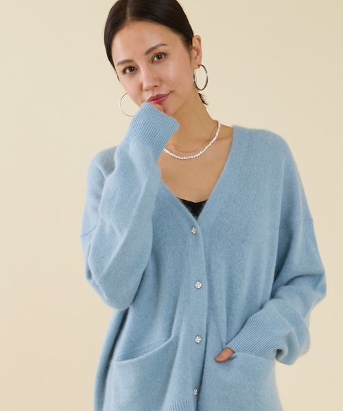 marmors（マルモア）の「【marmors】yak gown cardigan（ニット/セーター・レディース・ライトブルー/オフホワイト/イエロー・36）」の17枚目の写真
