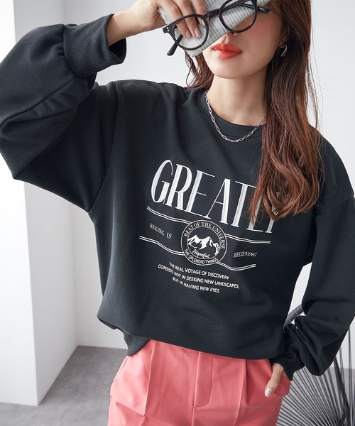 ReDial（リダイアル）の「ロゴ刺繍スウェット（スウェット・レディース・ブラック/杢グレー/オートミール・M/L/LL/3L）」の7枚目の写真