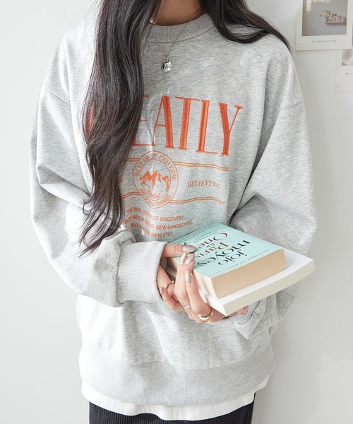 ReDial（リダイアル）の「ロゴ刺繍スウェット（スウェット・レディース・ブラック/杢グレー/オートミール・M/L/LL/3L）」の16枚目の写真
