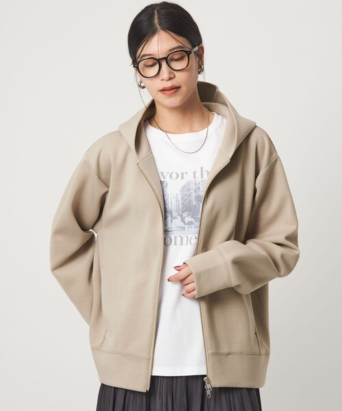 green label relaxing(グリーンレーベルリラクシング)の「【WEB限定】<at ease>ダンボール ジップ フーディ―(パーカー・レディース・ナチュラル/ダークグレー/モカ・FREE)」の15枚目の写真