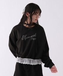 repipi armario（レピピ アルマリオ）の「【girly line】【裏起毛】トキメキリボンタイトップス（スウェット・キッズ）」