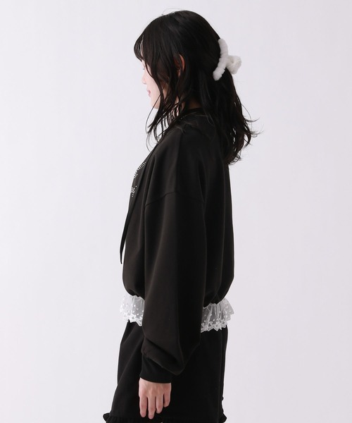 repipi armario（レピピ アルマリオ）の「【girly line】【裏起毛】トキメキリボンタイトップス（スウェット・キッズ・アイボリー/ブラック/グレー・MEDIUM/LARGE/SMALL）」の10枚目の写真