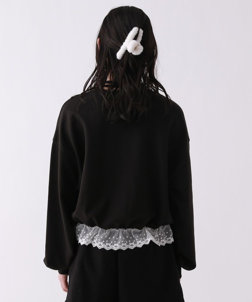 repipi armario（レピピ アルマリオ）の「【girly line】【裏起毛】トキメキリボンタイトップス（スウェット・キッズ・アイボリー/ブラック/グレー・MEDIUM/LARGE/SMALL）」の11枚目の写真