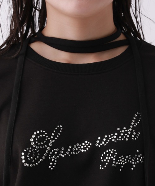 repipi armario（レピピ アルマリオ）の「【girly line】【裏起毛】トキメキリボンタイトップス（スウェット・キッズ・アイボリー/ブラック/グレー・MEDIUM/LARGE/SMALL）」の12枚目の写真