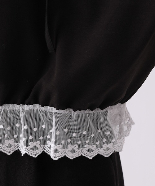 repipi armario（レピピ アルマリオ）の「【girly line】【裏起毛】トキメキリボンタイトップス（スウェット・キッズ・アイボリー/ブラック/グレー・MEDIUM/LARGE/SMALL）」の14枚目の写真