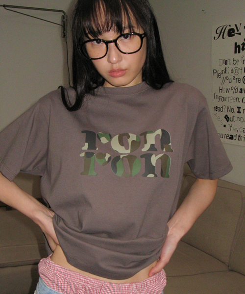 RONRON(ロンロン)の「PATTERN LOGO BASIC FIT T SHIRT CHARCOAL(Tシャツ/カットソー・レディース・その他・FREE)」の2枚目の写真