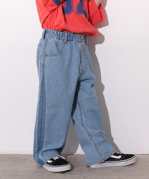 Ocean&Ground(オーシャン&グラウンド)の「サイドデザインデニムパンツ(デニムパンツ・キッズ・ダークインディゴブルー/ケミカルウォッシュ・100/90/140/130/120/110)」の1枚目の写真