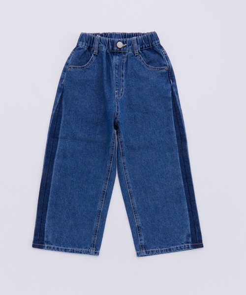 Ocean&Ground(オーシャン&グラウンド)の「サイドデザインデニムパンツ(デニムパンツ・キッズ・ダークインディゴブルー/ケミカルウォッシュ・100/90/140/130/120/110)」の2枚目の写真