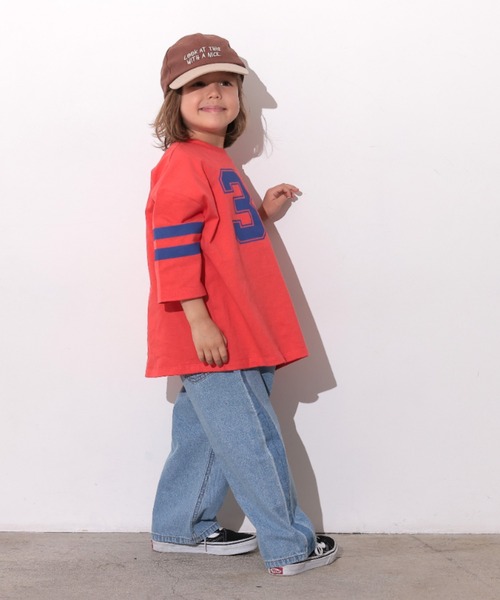 Ocean&Ground(オーシャン&グラウンド)の「サイドデザインデニムパンツ(デニムパンツ・キッズ・ダークインディゴブルー/ケミカルウォッシュ・100/90/140/130/120/110)」の5枚目の写真