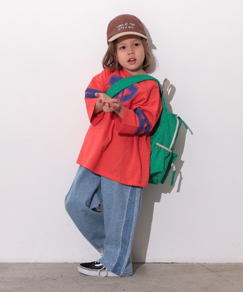 Ocean&Ground(オーシャン&グラウンド)の「サイドデザインデニムパンツ(デニムパンツ・キッズ・ダークインディゴブルー/ケミカルウォッシュ・100/90/140/130/120/110)」の6枚目の写真
