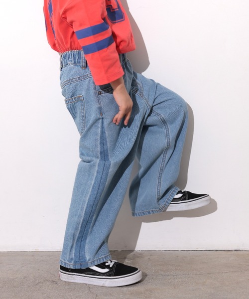 Ocean&Ground(オーシャン&グラウンド)の「サイドデザインデニムパンツ(デニムパンツ・キッズ・ダークインディゴブルー/ケミカルウォッシュ・100/90/140/130/120/110)」の11枚目の写真