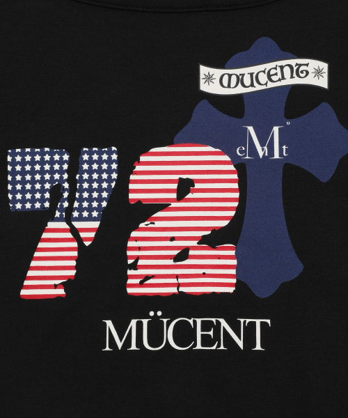 MUCENT(ムセント)の「ロデズ 72 星条旗 ワンショルダー 長袖Tシャツ (2カラー)(Tシャツ/カットソー・レディース・ブラック/グレー系・FREE)」の6枚目の写真