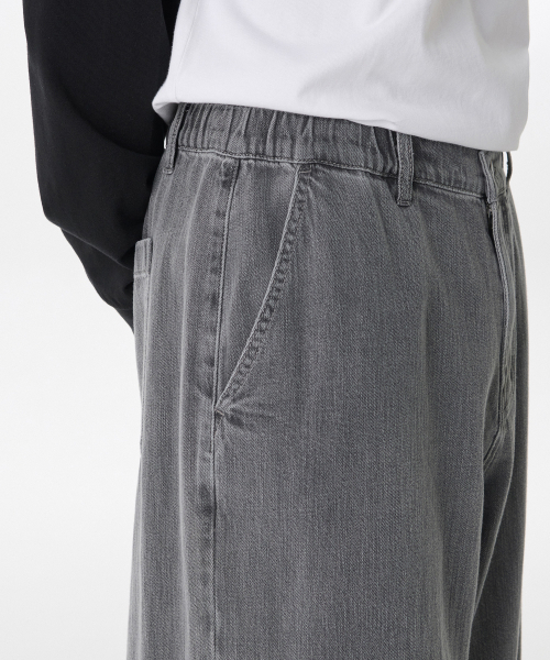 MUSINSA STANDARD（ムシンサスタンダード）の「リネンライクバルーンデニムパンツ[グレー]（デニムパンツ・メンズ・その他・34/36/38/40/42/26/28/30/32）」の4枚目の写真