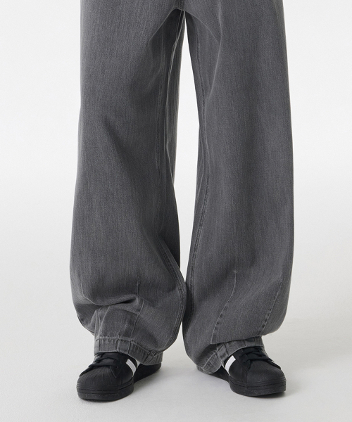 MUSINSA STANDARD（ムシンサスタンダード）の「リネンライクバルーンデニムパンツ[グレー]（デニムパンツ・メンズ・その他・34/36/38/40/42/26/28/30/32）」の6枚目の写真