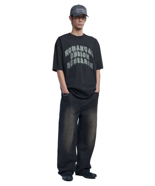 NOMANUAL（NOMANUAL）の「WASHED DENIM PANTS - BROWN（デニムパンツ・レディース・その他・LARGE/X-SMALL/SMALL/MEDIUM）」の4枚目の写真