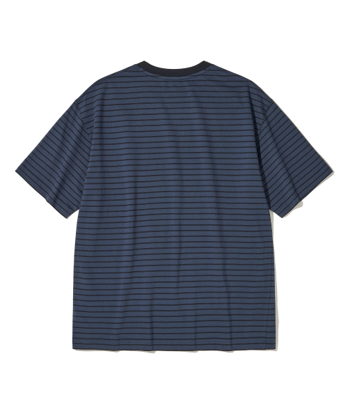 URBANDTYPE（アーバンディタイプ）の「ヴィンテージラベルストライプTシャツ_ネイビー（Tシャツ/カットソー・レディース・その他・SMALL/LARGE/MEDIUM）」の5枚目の写真