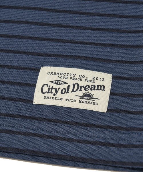 URBANDTYPE（アーバンディタイプ）の「ヴィンテージラベルストライプTシャツ_ネイビー（Tシャツ/カットソー・レディース・その他・SMALL/LARGE/MEDIUM）」の8枚目の写真